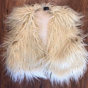 Sparkle and Fade Faux Fur Cropped Vest